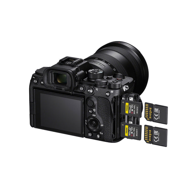 Sony a7sIII rear view with memory card slots